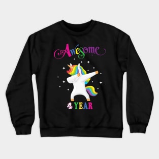 4th Birthday Unicorn Crewneck Sweatshirt